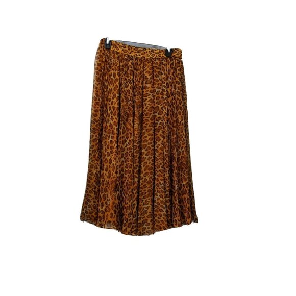 Handmade Animal Print Skirt Cheetah Midi Lined Back Zip Size S 26 W - Picture 5 of 7